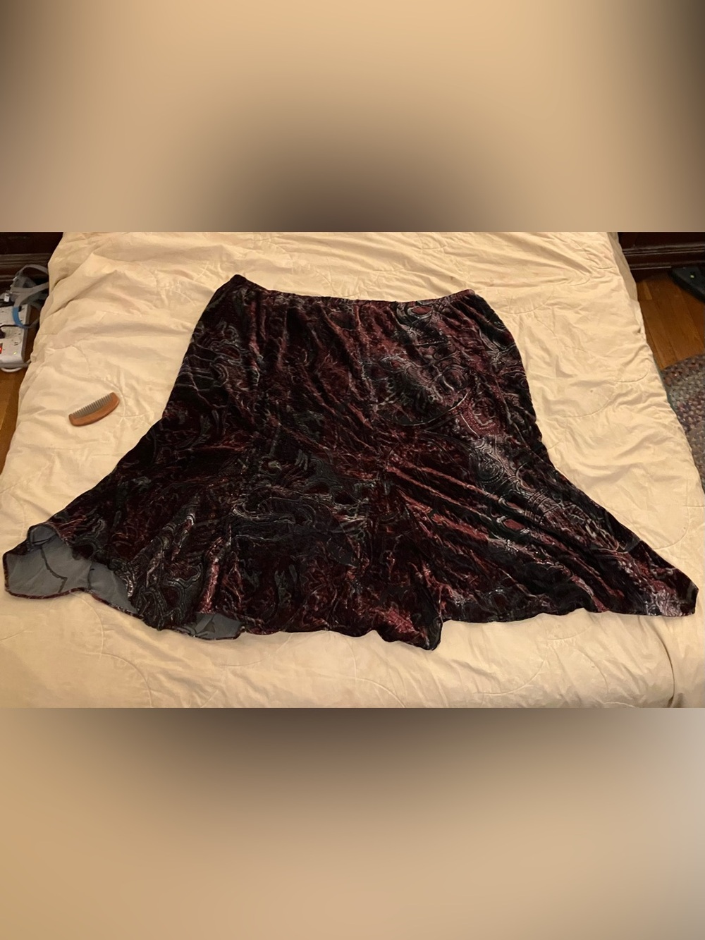 Bob Mackie Plus Trumpet Midi Velvet Skirt